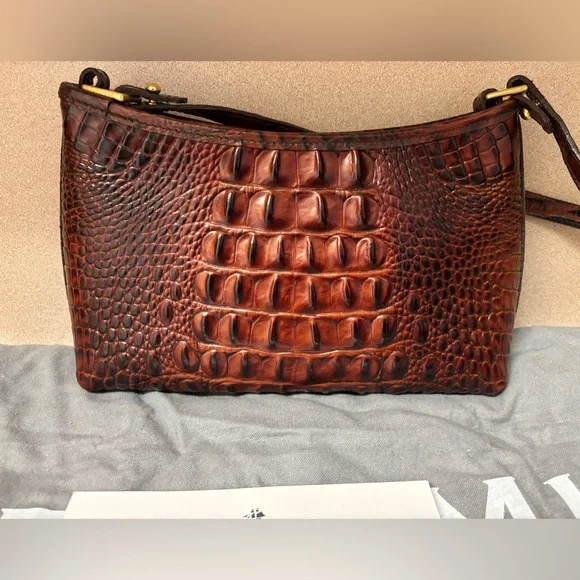 Brahmin Mini Pecan Melbourne Crocodile Handbag - Picture 3 of 16